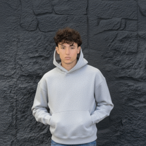 Boxy Fit Hoodie - Heather Grey